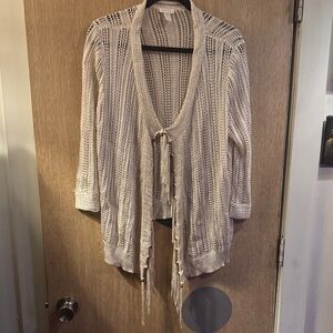 Chico's Beige Open-Knit Cardigan- L (2)